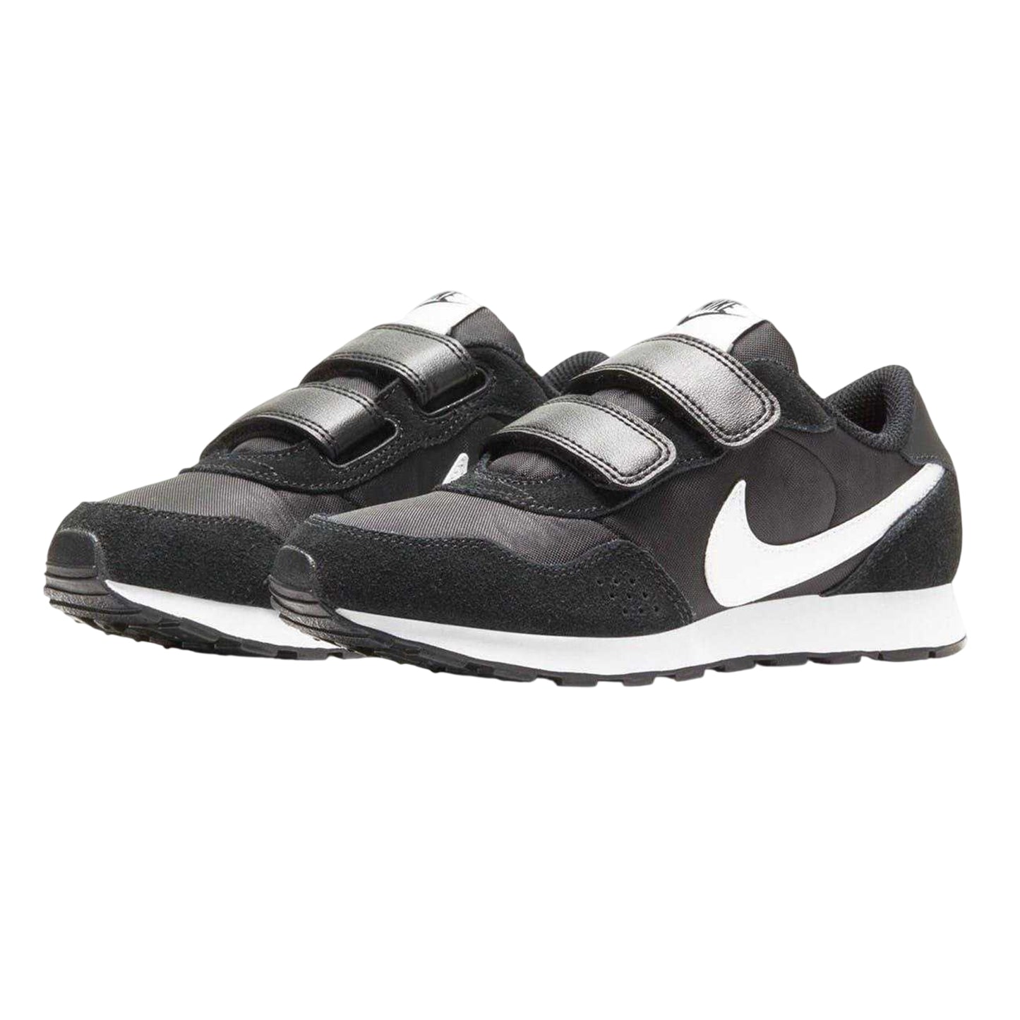 Black-White - Pack Shot - Nike Girls MD Valiant Suede Panel Trainers