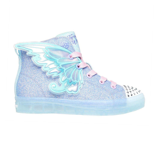 Blue-Multicoloured - Front - Skechers Girls Twi-lites 2.0 Twinkle Wishes Butterfly Wing Light Up High Top Trainers