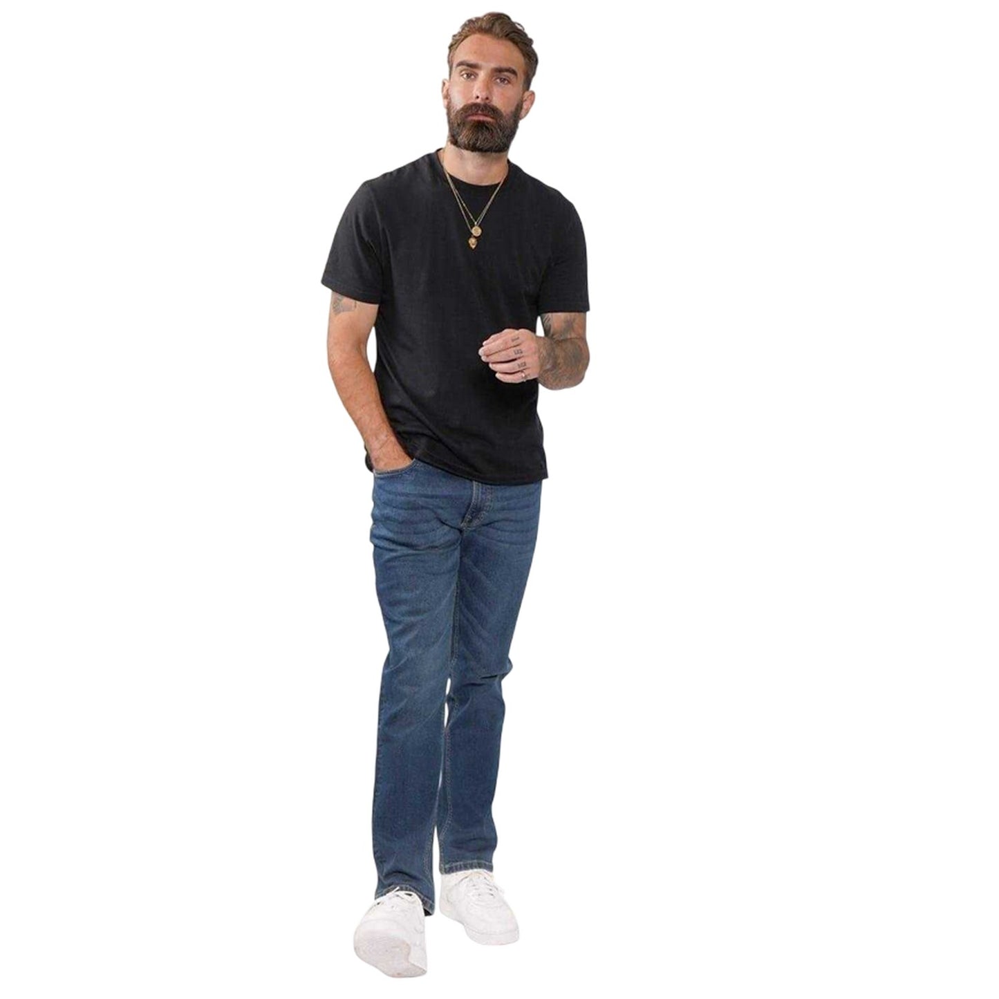 Dark Wash - Lifestyle - Firetrap Mens Rom Cotton Straight Jeans