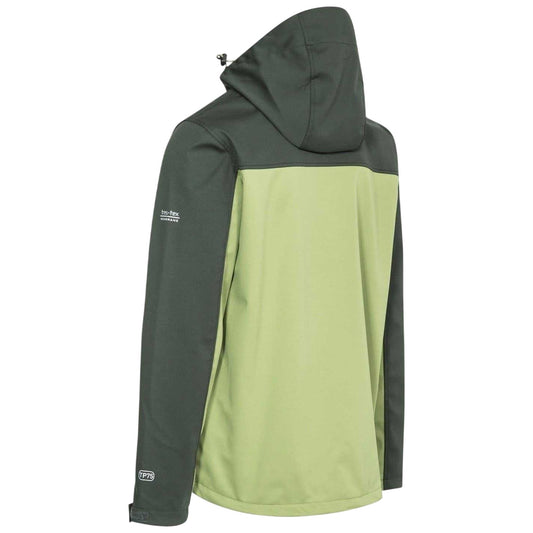 Olive - Front - Trespass Mens Palin Colour Block Soft Shell Jacket