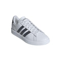 Grey-White - Close up - Adidas Mens Grand Court 2.0 Trainers