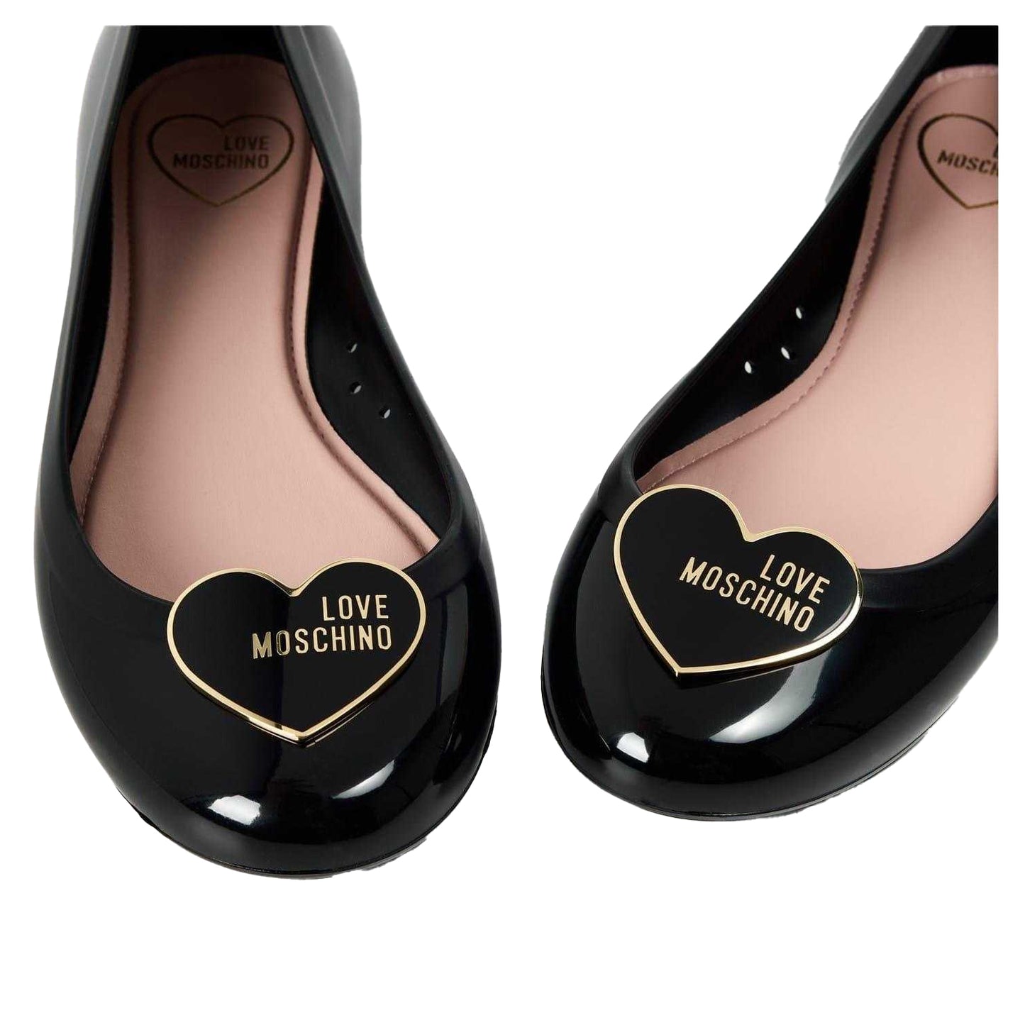 Black-Gold - Lifestyle - Love Moschino Womens-Ladies Ballet Flats