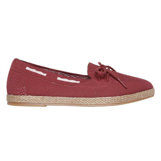 Dark Rose - Front - Skechers Womens-Ladies Jute Flat Sandals