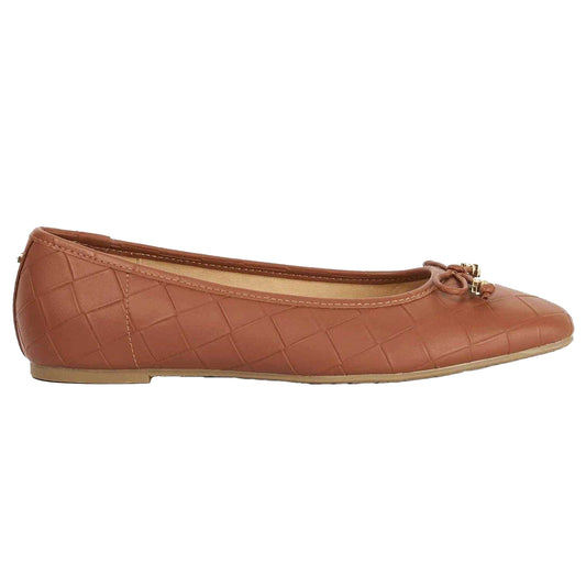 Tan - Front - Dune London Womens-Ladies Hampers Ballet Flats