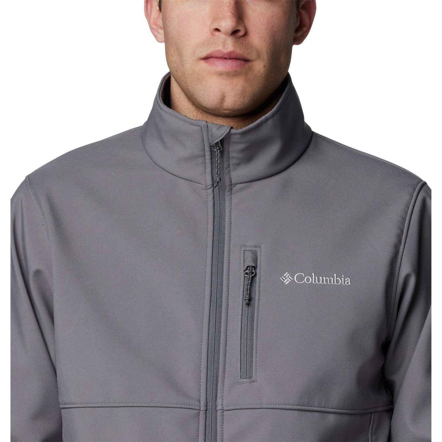 Grey - Side - Columbia Mens Ascender Water Resistant Soft Shell Jacket
