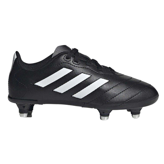 Black-White - Front - Adidas Childrens-Kids Goletto VIII 3 Stripes Soft Ground Football Boots