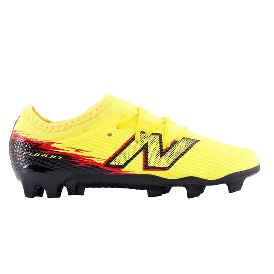 Yellow-Black - Front - New Balance Childrens-Kids Furon 3 Firm Ground Football Boots