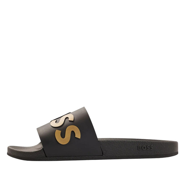 Black - Side - Boss Unisex Adult Bay Sliders