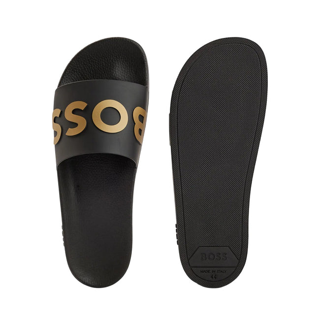 Black - Pack Shot - Boss Unisex Adult Bay Sliders