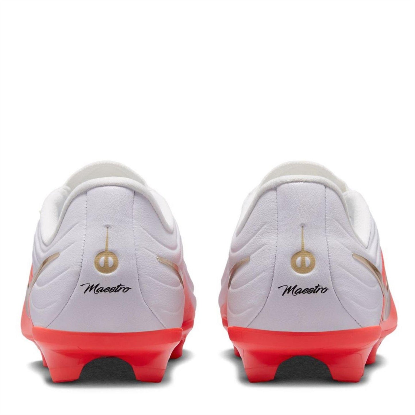 White-Red - Pack Shot - Nike Childrens-Kids Tiempo Firm Ground Football Boots