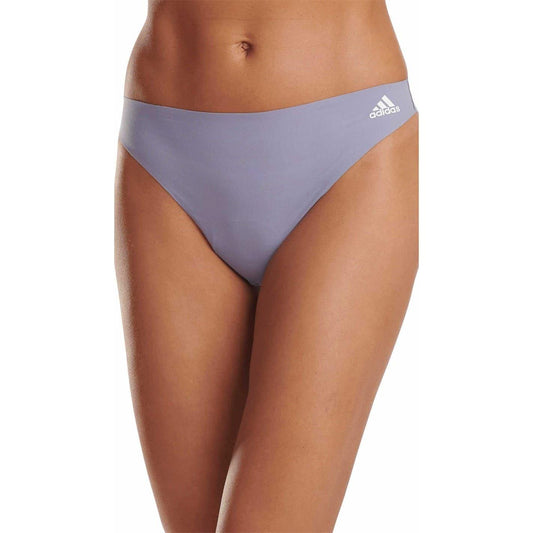 Grey Blue - Front - Adidas Womens-Ladies Logo Thong