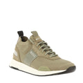 Olive Green - Front - Boss Mens Titanium Suede Panel Running Trainers