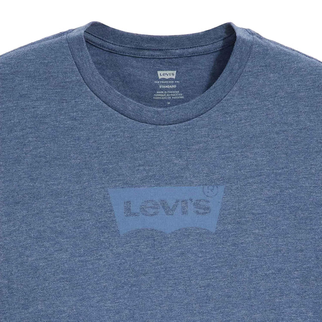 Blue - Side - Levis Mens Batwing Logo Logo T-Shirt