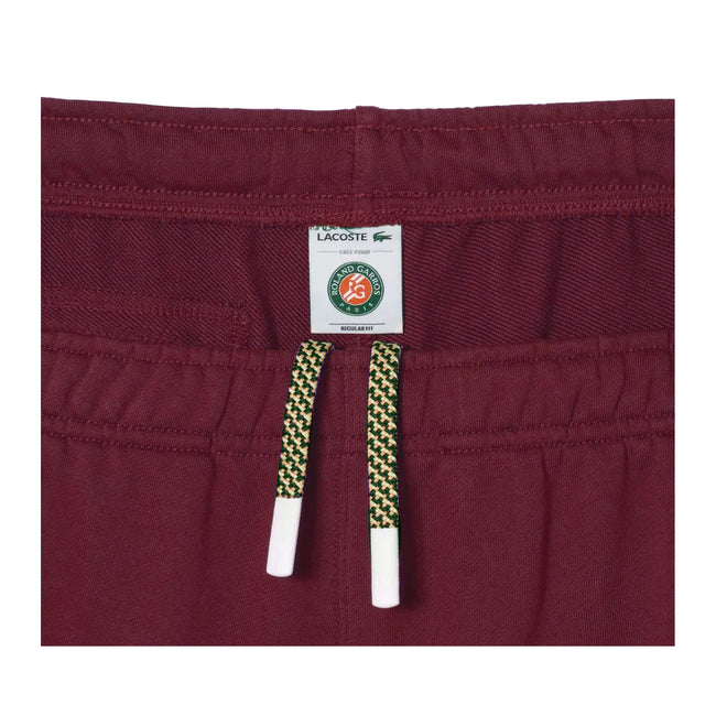 Red - Back - Lacoste Mens Roland Garro Edition Fleece Tennis Shorts