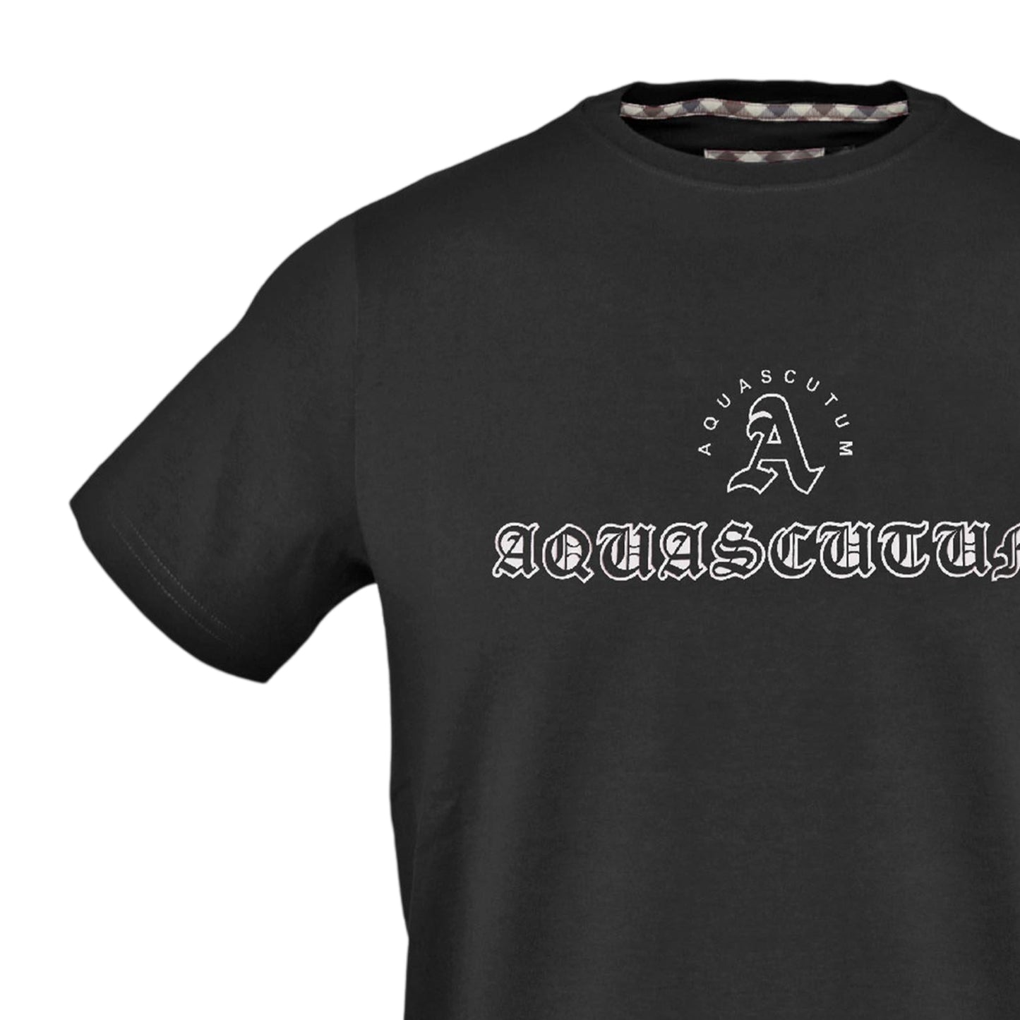Black - Side - Aquascutum Mens Aquascutum Script T-Shirt