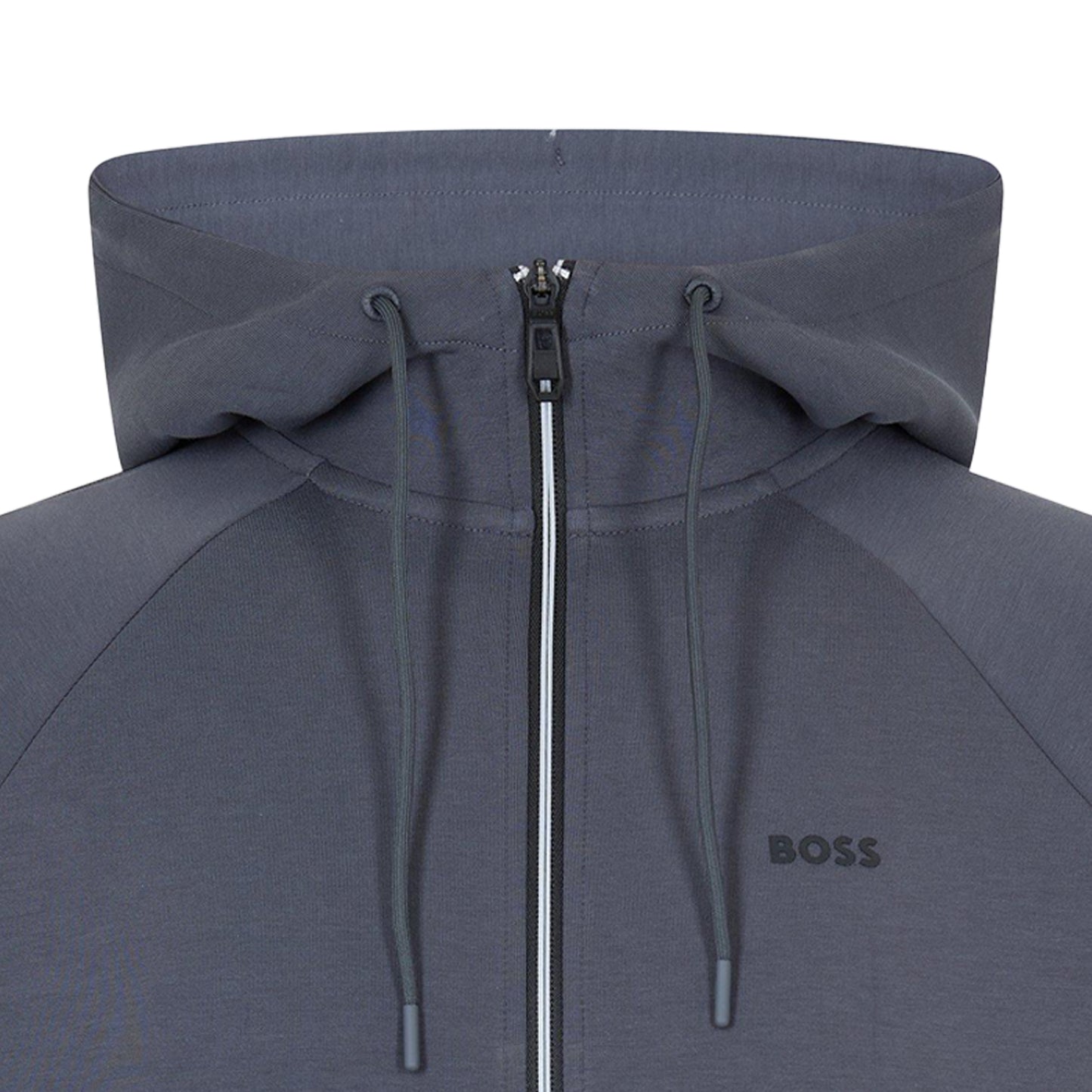 Dark Grey - Side - Boss Mens Raglan Full Zip Hoodie