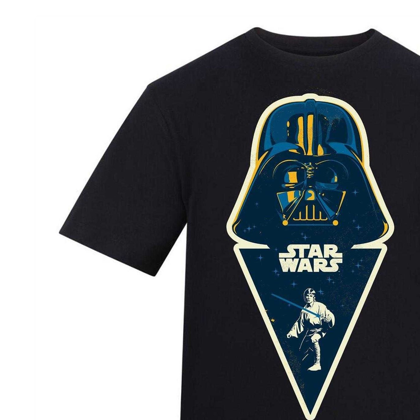 Grey - Side - Star Wars Unisex Adult Saga Darth Vader & Luke Skywalker High Impact T-Shirt
