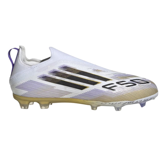 White - Front - Adidas Childrens-Kids F50 Firm Ground Football Boots