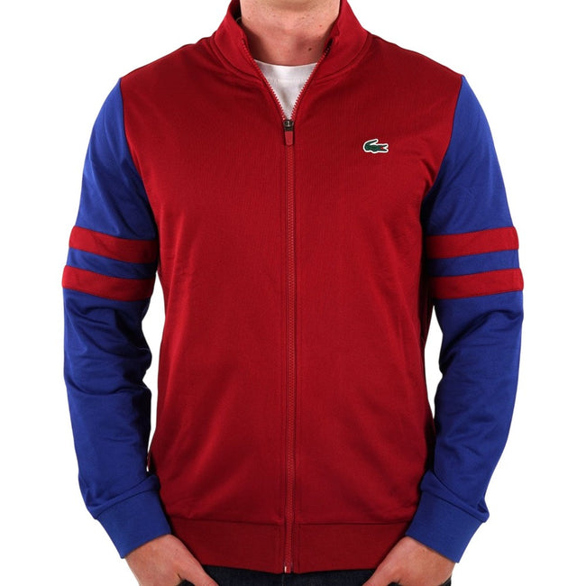 Red - Lifestyle - Lacoste Mens Zip Interlock Stretch Track Jacket