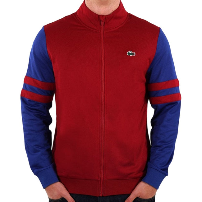 Red - Pack Shot - Lacoste Mens Zip Interlock Stretch Track Jacket
