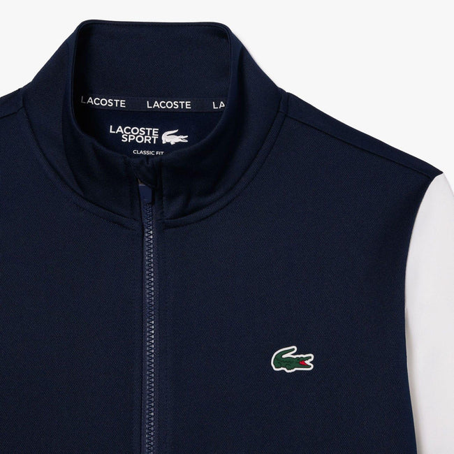 Navy-White - Lifestyle - Lacoste Mens Zip Interlock Stretch Track Jacket