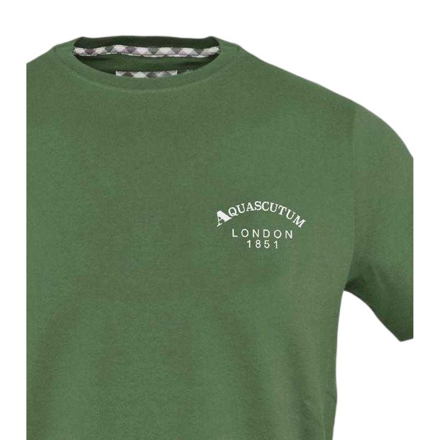Military Green - Side - Aquascutum Mens London 1851 Cotton Blend T-Shirt