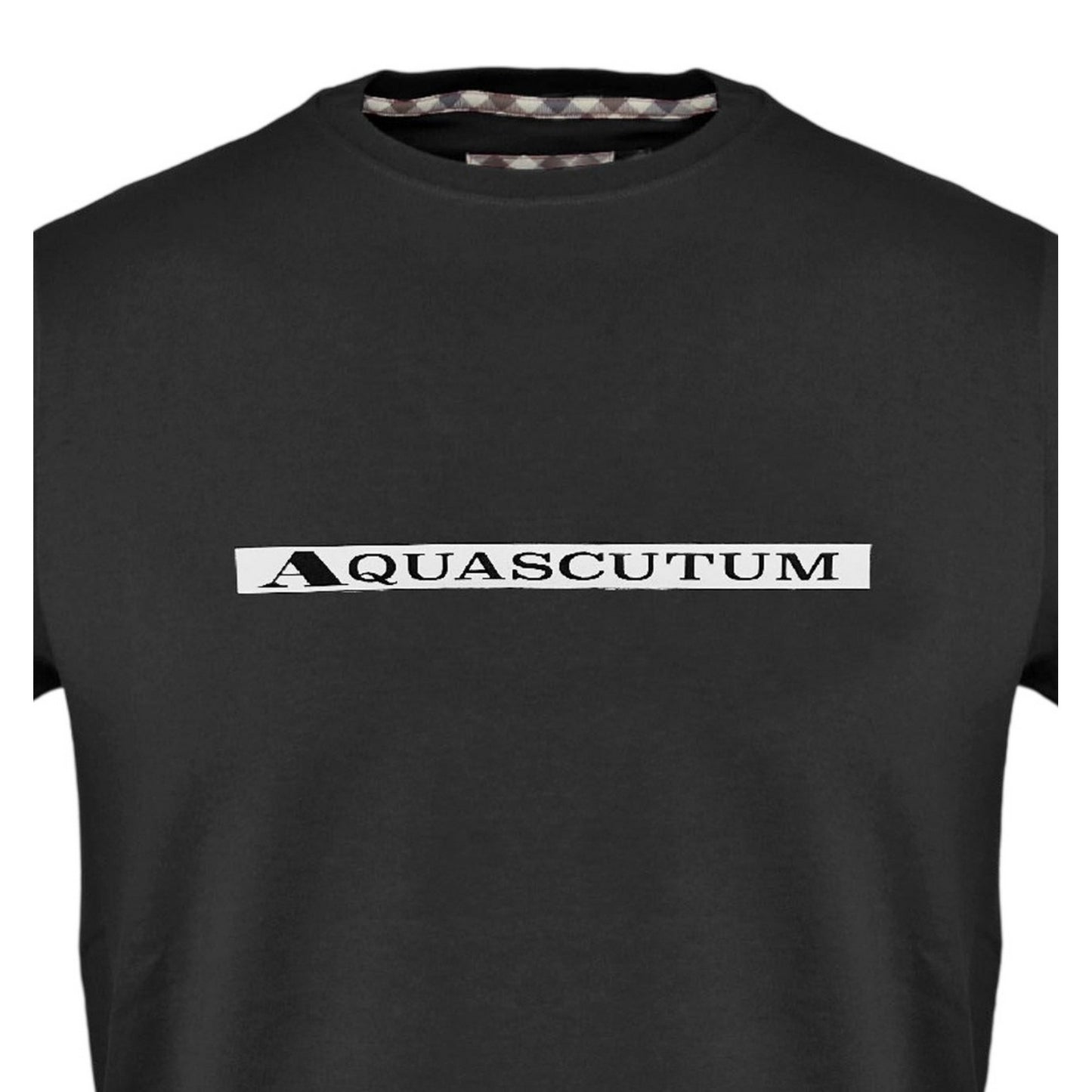Black - Side - Aquascutum Mens Club Check T-Shirt
