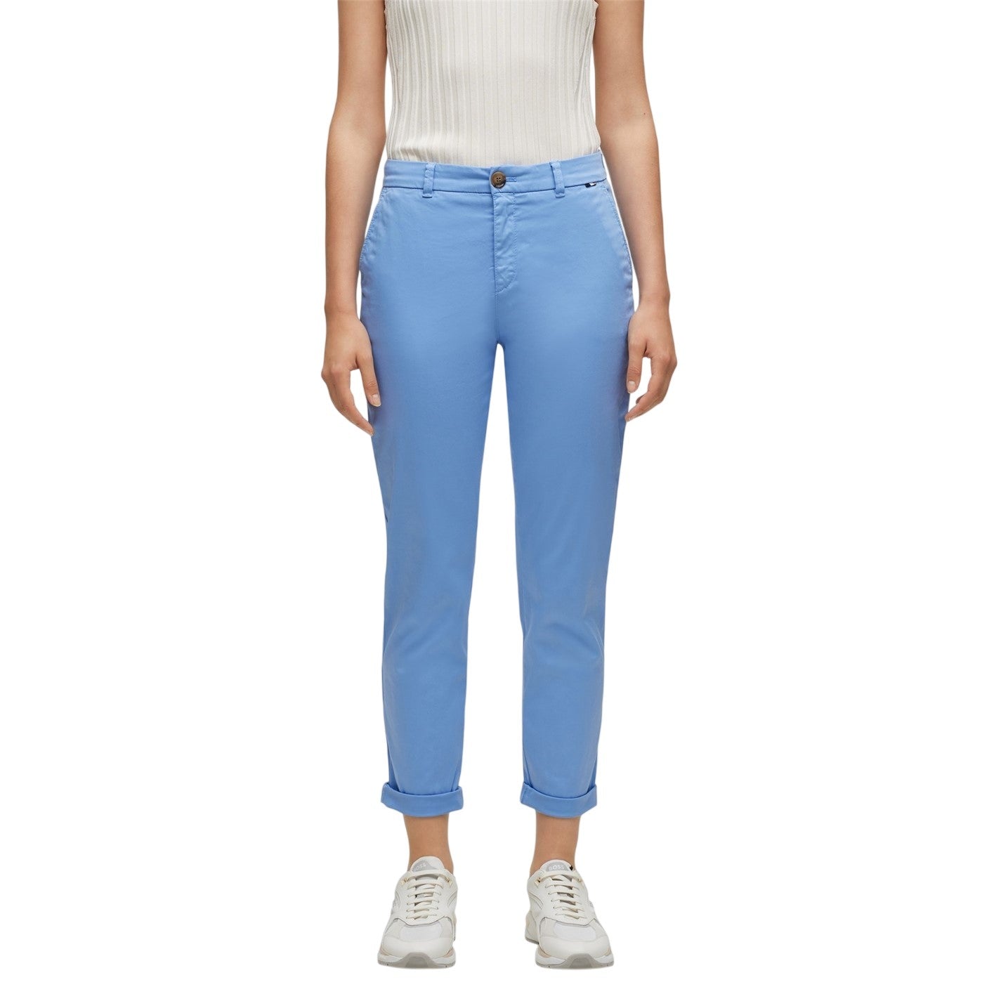 Blue - Lifestyle - Boss Womens-Ladies Slim Chinos