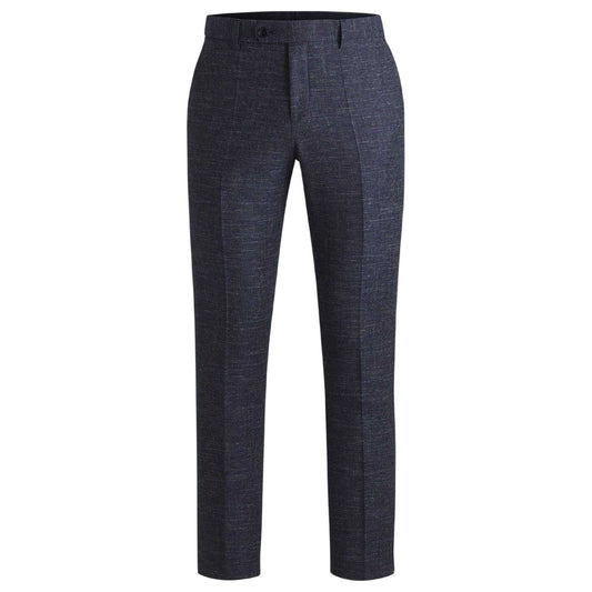 Dark Blue - Front - Boss Mens H-Genius Cotton Blend Tapered Chinos