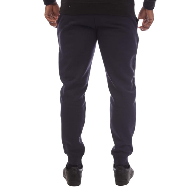 Navy - Back - Puma Mens Logo Cuffed Ankle Jogging Bottoms