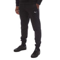 Black - Front - Puma Mens Logo Cuffed Ankle Jogging Bottoms