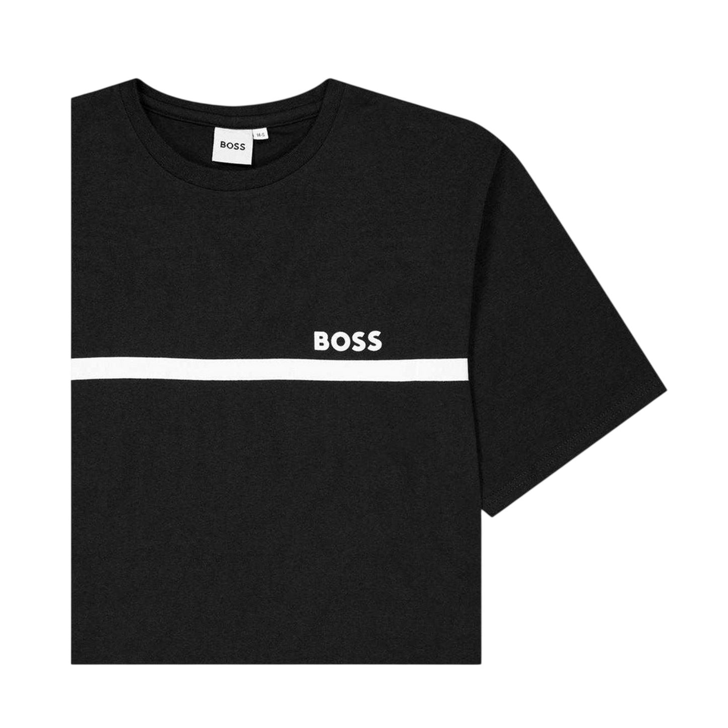 Black - Side - Boss Childrens-Kids Small Logo T-Shirt