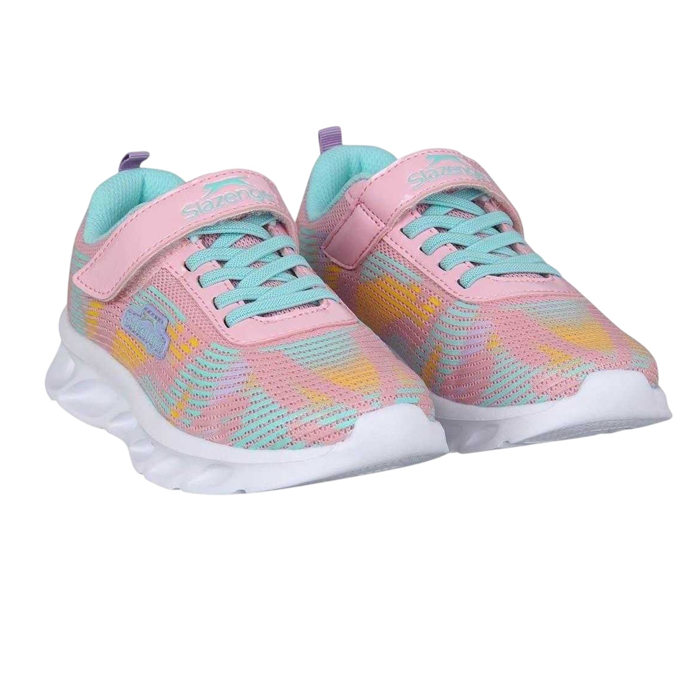Pink-Multicoloured - Pack Shot - Slazenger Childrens-Kids Alie 2.0 Light Up Trainers