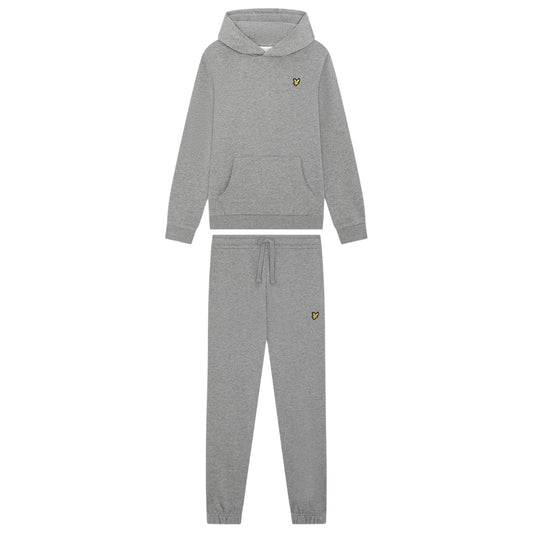 Grey - Front - Lyle & Scott Boys Fleece Tracksuit Set