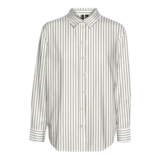 Snow White - Front - Vero Moda Womens-Ladies Striped Long-Sleeved Shirt