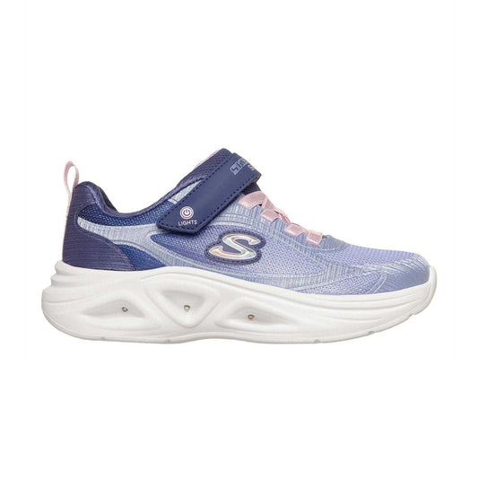 Navy-Pink - Front - Skechers Childrens-Kids Sola Glow Trainers