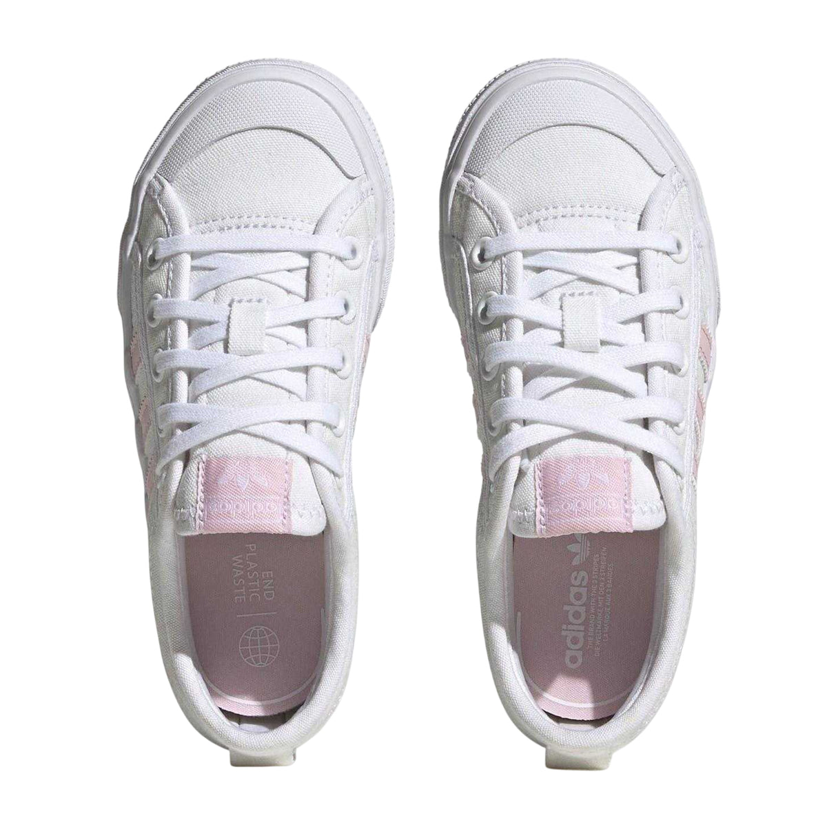 White - Lifestyle - Adidas Childrens-Kids Nizza Platform Shoes