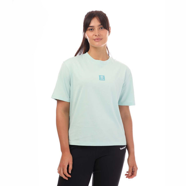 Light Blue - Front - Timberland Womens-Ladies Stack Logo T-Shirt