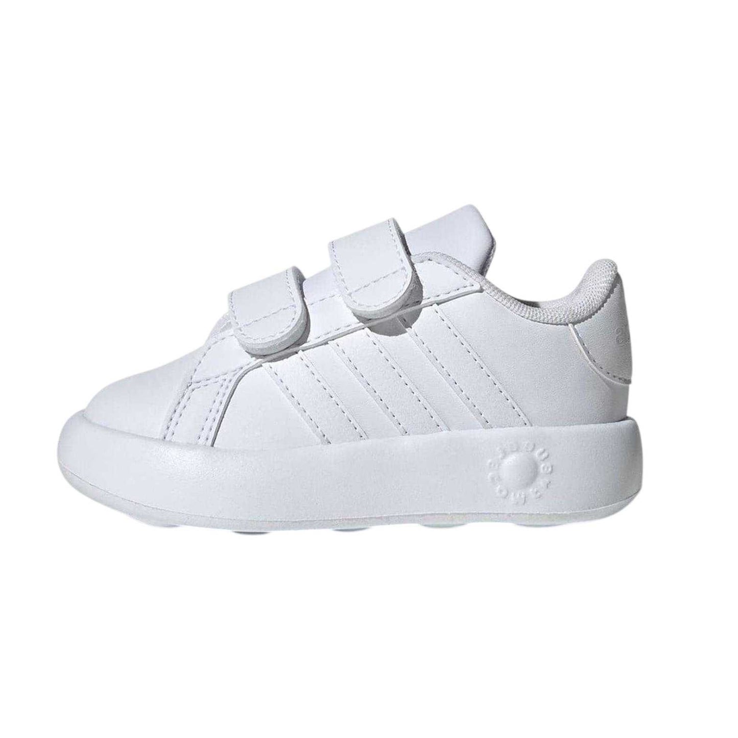 White - Side - Adidas Baby Grand Court 3 Stripes Trainers