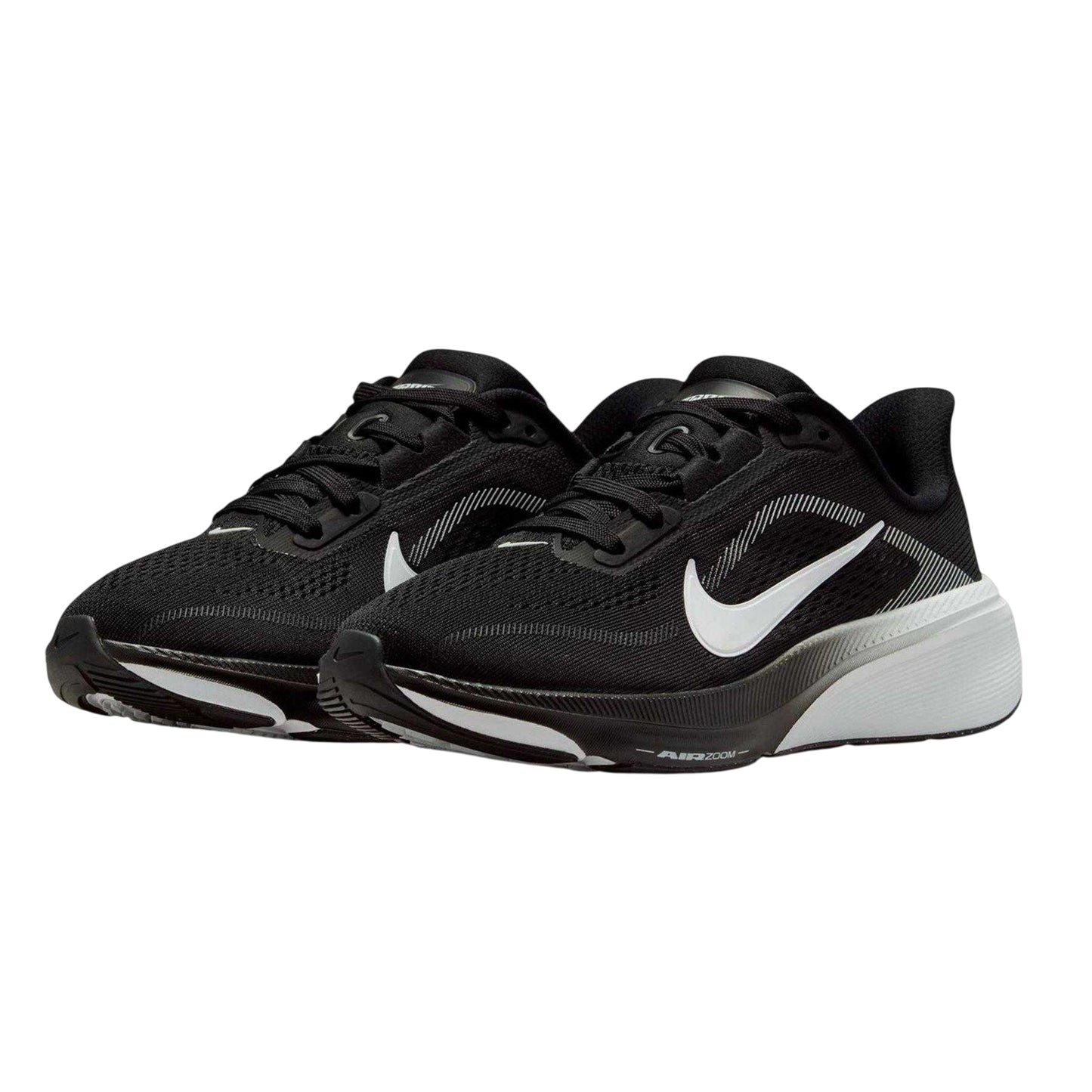 Black-White - Lifestyle - Nike Childrens-Kids Air Zoom Cushioned Running Shoes