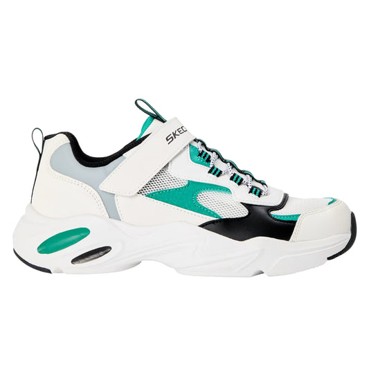White-Green - Front - Skechers Childrens-Kids Stamina Airy Mesh Slip-on Trainers