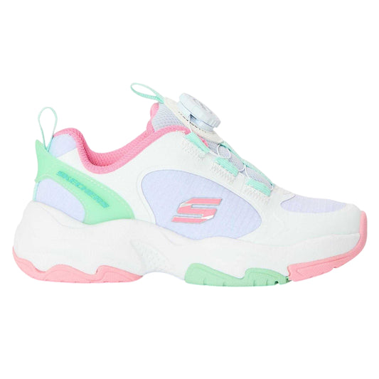 White-Green-Black - Front - Skechers Childrens-Kids Retrotech Contrast Trainers