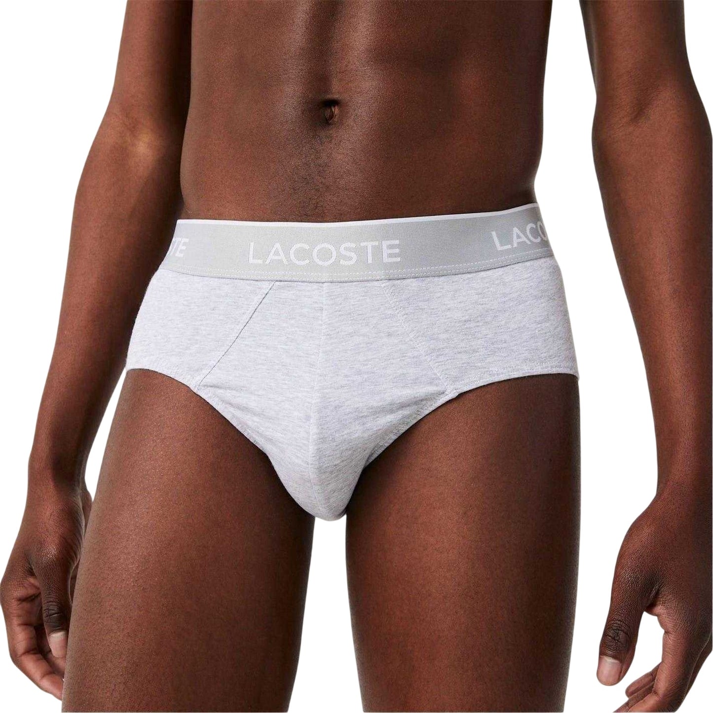 Black-White-Grey - Lifestyle - Lacoste Mens Logo Briefs (Pack of 3)