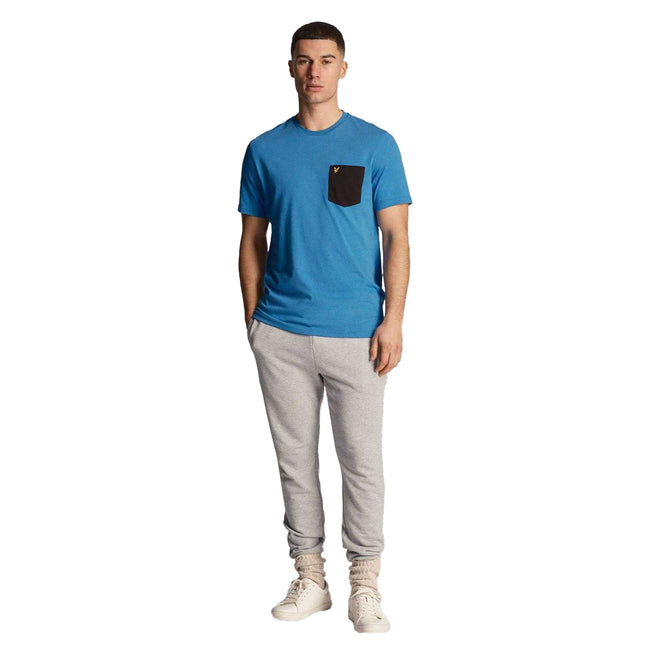 Black-Blue - Pack Shot - Lyle & Scott Mens Contrast Pocket T-Shirt