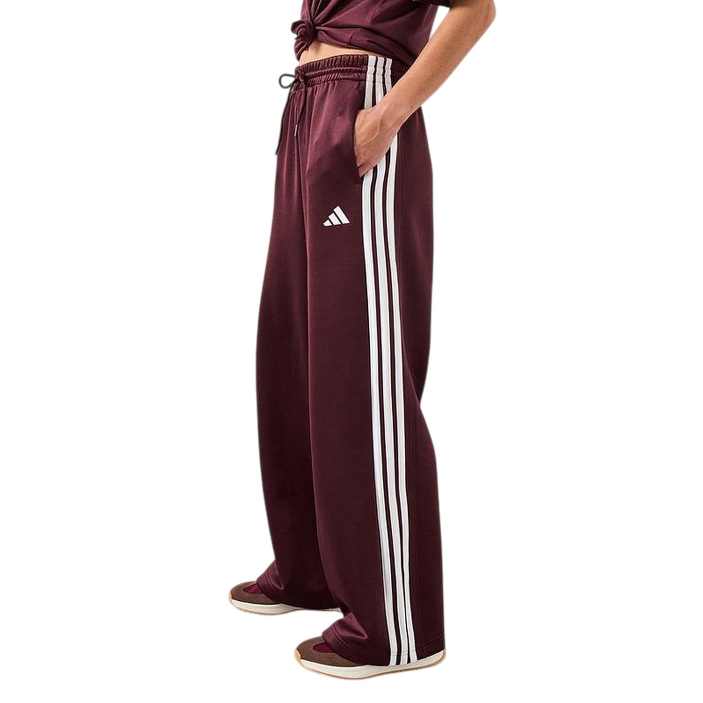 Ruby - Side - Adidas Womens-Ladies Firebird 3 Stripes Loose Jogging Bottoms