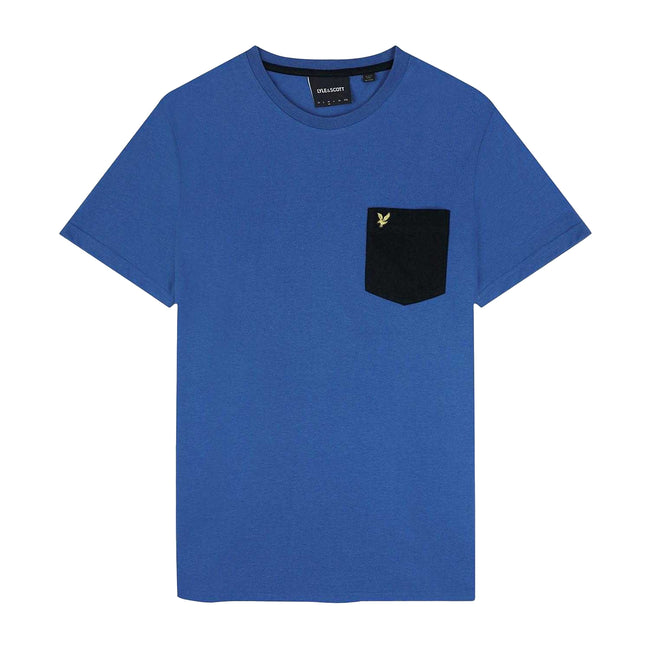 Black-Blue - Front - Lyle & Scott Mens Contrast Pocket T-Shirt