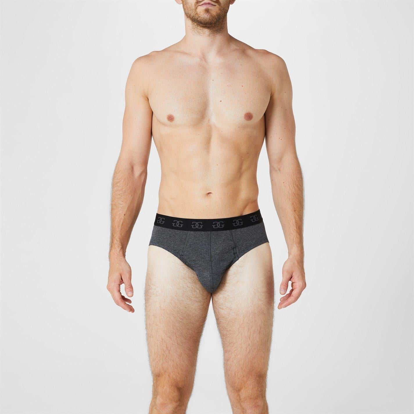 Charcoal-Grey-Black-Navy - Pack Shot - Giorgio Mens Essential Briefs (Pack of 5)