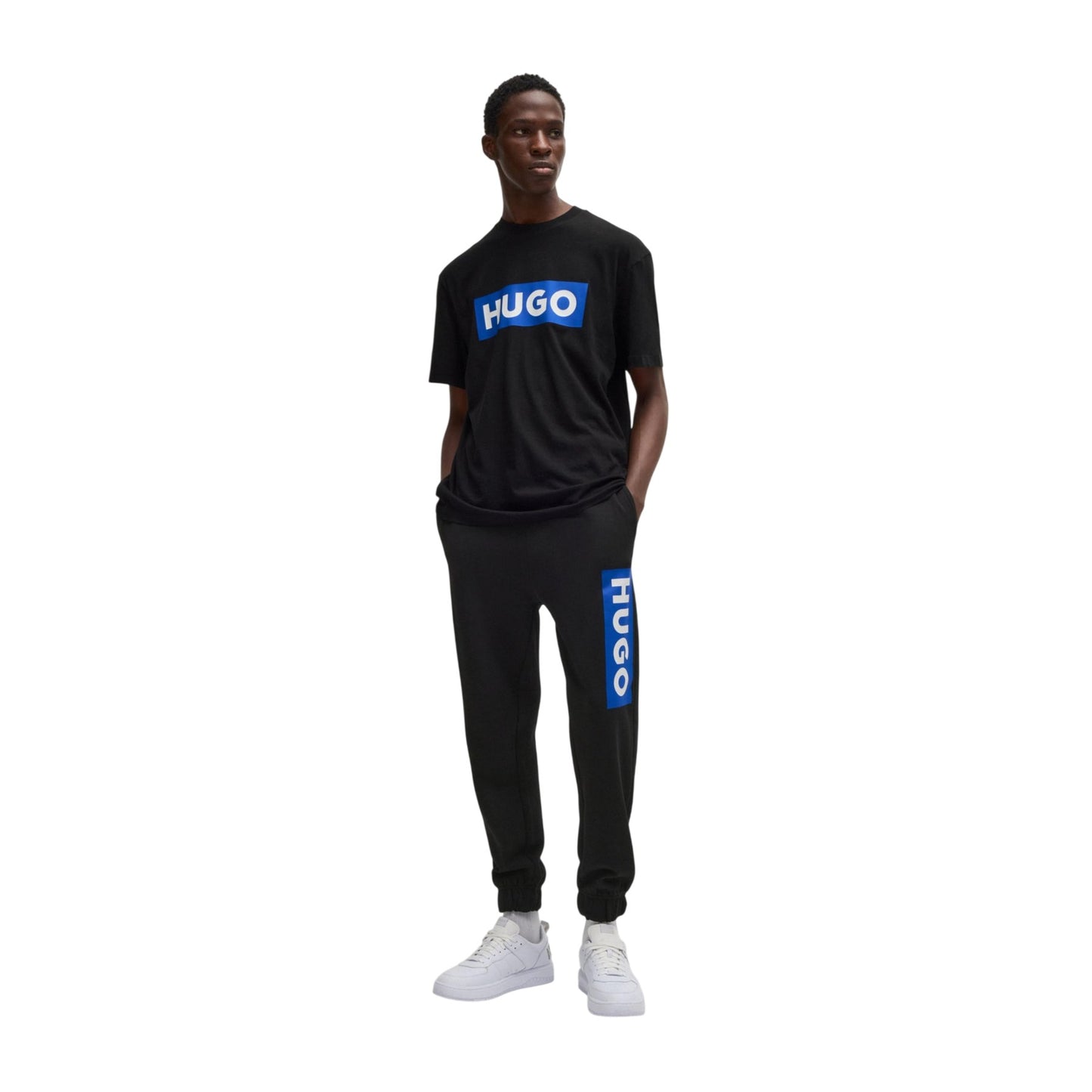 Black - Lifestyle - Boss Mens Nuram Logo Cuffed Jogging Bottoms