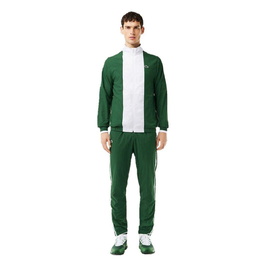 Green-White - Front - Lacoste Mens Daniil Medvedev Zip Neck Tracksuit