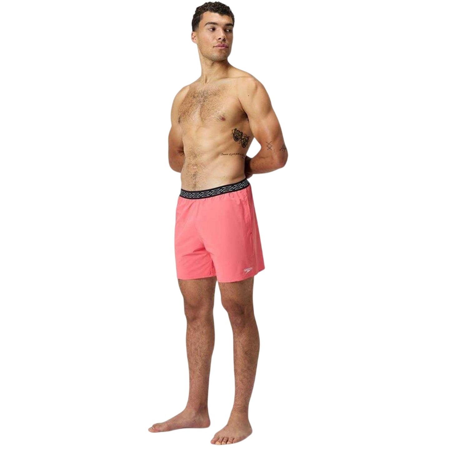 Coral - Pack Shot - Speedo Mens Hyperboom Banded Swim Shorts